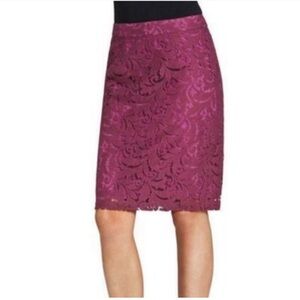 Cabi Frolic Lace Overlay Pencil Skirt, size 10